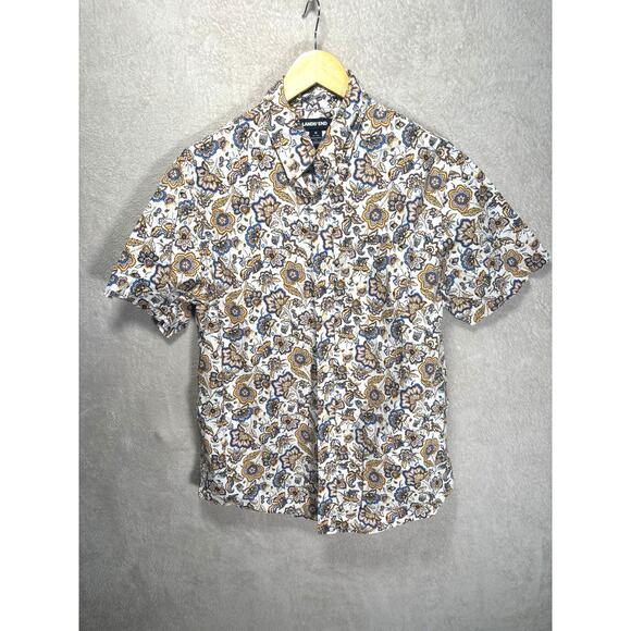 Lands End Paisley Print Short Sleeve Shirt Traditional Fit Mens Medium - Picture 1 of 6